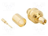 Connector: SMA; plug; male; straight; 50Ω; soldering,crimped; PTFE AMPHENOL RF