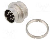 Connector: M16; socket; male; PIN: 8; 5A; 32V; soldering; straight BINDER