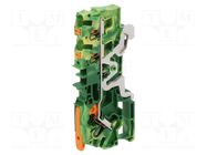 Splice terminal: rail; 2104; 32A; 800V; push-in; yellow-green WAGO