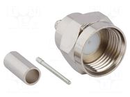 Connector: F; plug; male; soldering,crimped; for cable; straight AMPHENOL RF