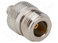 Adapter; N female,SMA female; Insulation: PTFE; 50Ω; Mat: brass AMPHENOL RF