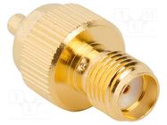 Adapter; MMCX male,SMA female; Insulation: PTFE; 50Ω; brass; 6GHz AMPHENOL RF