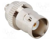 Adapter; BNC female,MCX male; Insulation: PTFE; 50Ω; brass; 4GHz AMPHENOL RF