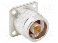 Connector: N; socket; male; straight; 50Ω; soldering; PTFE AMPHENOL RF