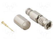 Connector: Micro BNC; plug; male; straight; 75Ω; HD-BNC; crimped AMPHENOL RF