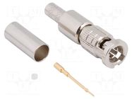 Connector: Micro BNC; plug; male; straight; 75Ω; HD-BNC; crimped AMPHENOL RF