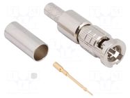 Connector: Micro BNC; plug; male; straight; 75Ω; HD-BNC; crimped AMPHENOL RF