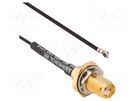 Cable; AMC4,SMA; 0.25m; female; female; angled 90°; straight AMPHENOL RF