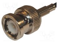 Connector: BNC; plug; male; straight; 50Ω; crimped; for cable; POM AMPHENOL RF