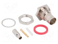 Connector: BNC; socket; female; straight; 75Ω; crimped; POM; brass AMPHENOL RF