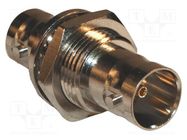 Adapter; BNC female,both sides; Insulation: POM; 75Ω; brass; 2GHz AMPHENOL RF