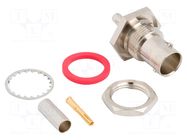 Connector: BNC; socket; female; straight; 75Ω; crimped; PTFE; brass AMPHENOL RF