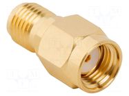 Adapter; RP-SMA male,RP-SMA female; Insulation: PTFE; 50Ω; brass AMPHENOL RF