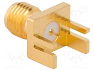 Plug; SMA; female; straight; 50Ω; SMT; for cable; PTFE; gold-plated AMPHENOL RF