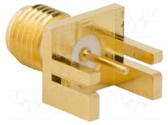Connector: SMA; plug; female; straight; 50Ω; SMT; for cable; PTFE AMPHENOL RF