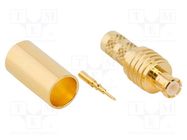 Connector: MCX; plug; male; straight; 50Ω; crimped; for cable; PTFE AMPHENOL RF