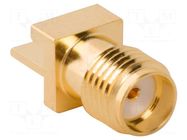 Connector: SMA; plug; female; straight; 50Ω; SMT; for cable; PTFE AMPHENOL RF