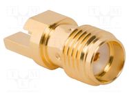 Plug; SMA; female; straight; 50Ω; SMT; for cable; PTFE; gold-plated AMPHENOL RF