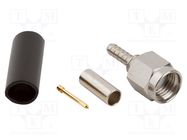 Connector: SMA; plug; male; straight; 50Ω; soldering,crimped; PTFE AMPHENOL RF