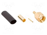 Connector: SMA; plug; male; straight; 50Ω; soldering,crimped; PTFE AMPHENOL RF