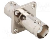 Adapter; BNC female,both sides; Insulation: PTFE; 50Ω; brass; 4GHz AMPHENOL RF