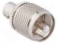 Adapter; BNC female,UHF male; 50Ω; brass; Plating: nickel; 500MHz AMPHENOL RF