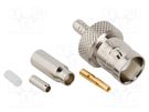 Plug; BNC; female; straight; 50Ω; crimped; for cable; PTFE; -40÷85°C AMPHENOL RF