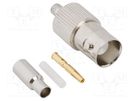 Plug; BNC; female; straight; 50Ω; crimped; for cable; POM; -40÷85°C AMPHENOL RF