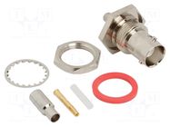 Connector: BNC; socket; female; straight; 50Ω; crimped; POM; brass AMPHENOL RF