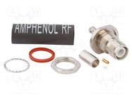 Socket; RP-TNC; male,reverse; straight; 50Ω; soldering,crimped AMPHENOL RF