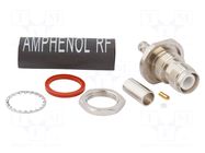 Connector: RP-TNC; socket; male,reverse; straight; 50Ω; IP67; PTFE AMPHENOL RF