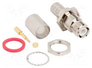 Connector: RP-TNC; socket; male,reverse; straight; 50Ω; PTFE; brass AMPHENOL RF