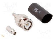 Connector: BNC; plug; male; straight; 50Ω; soldering,crimped; PTFE AMPHENOL RF