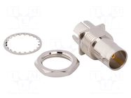 Connector: BNC; socket; female; straight; 75Ω; SMT; PTFE; brass AMPHENOL RF