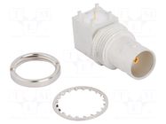 Connector: BNC; socket; female; angled 90°; 75Ω; THT; PTFE; brass AMPHENOL RF