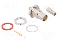 Connector: BNC; socket; female; straight; 75Ω; crimped; PTFE; brass AMPHENOL RF