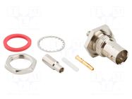 Connector: BNC; socket; female; straight; 75Ω; crimped; POM; brass AMPHENOL RF