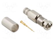 Connector: Micro BNC; plug; male; straight; 75Ω; HD-BNC; crimped AMPHENOL RF