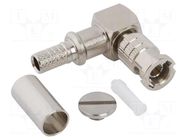 Connector: Micro BNC; plug; male; angled 90°; 75Ω; HD-BNC; crimped AMPHENOL RF