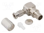 Connector: Micro BNC; plug; male; angled 90°; 75Ω; crimped; PTFE AMPHENOL RF