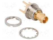 Connector: Micro BNC; socket; female; straight; 75Ω; HD-BNC; THT AMPHENOL RF