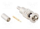 Plug; Micro BNC; male; straight; 50Ω; soldering,crimped; for cable AMPHENOL RF