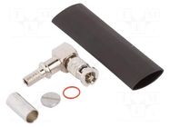 Connector: Micro BNC; plug; male; angled 90°; 50Ω; HD-BNC; PTFE AMPHENOL RF