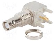 Connector: Micro BNC; socket; female; angled 90°; 50Ω; HD-BNC; THT AMPHENOL RF