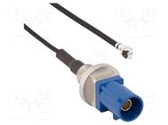 Cable; AMC female,Fakra male; angled,straight; 0.1m AMPHENOL RF