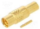 Plug; MMCX; female; straight; 50Ω; soldering; for cable; PTFE AMPHENOL RF