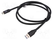 Cable; Power Delivery (PD),USB 3.1; USB A plug,USB C plug; 1m DIGITUS