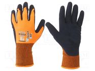 Protective gloves; Size: 11,XXL; orange; polyester; Comfort WONDER GRIP