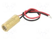 Module: laser; 5mW; red; line; 650nm; 3÷12VDC; 2÷5mA; Laser class: 1 PICOTRONIC