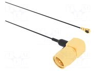 Cable; AMC female,SMA male; angled; 0.3m; 50Ω AMPHENOL RF